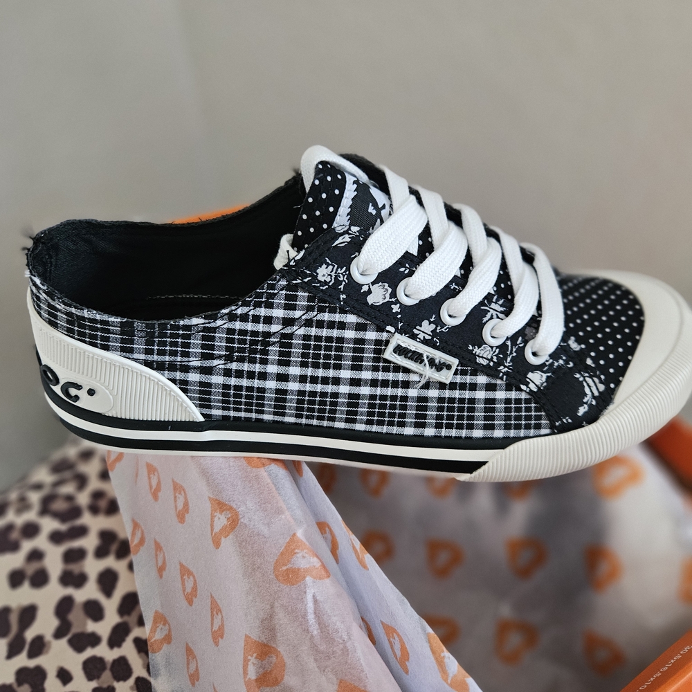 Rocket Dog Black and White Patterned Sneakers